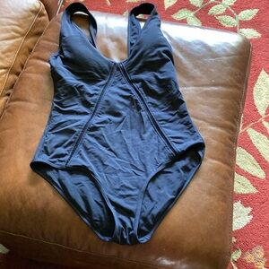 Blue one piece swimsuit